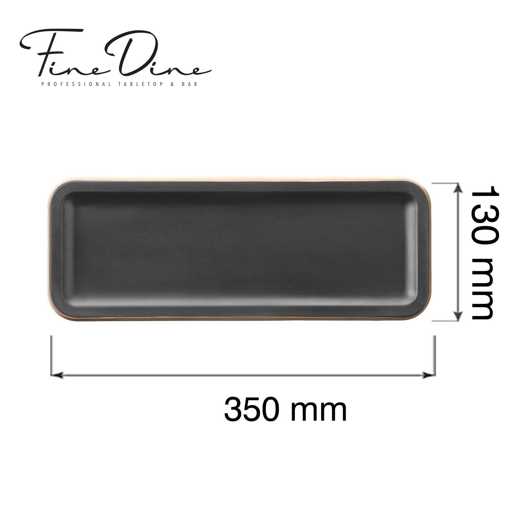 Panama Black serving tray, 350x130x(h)20mm