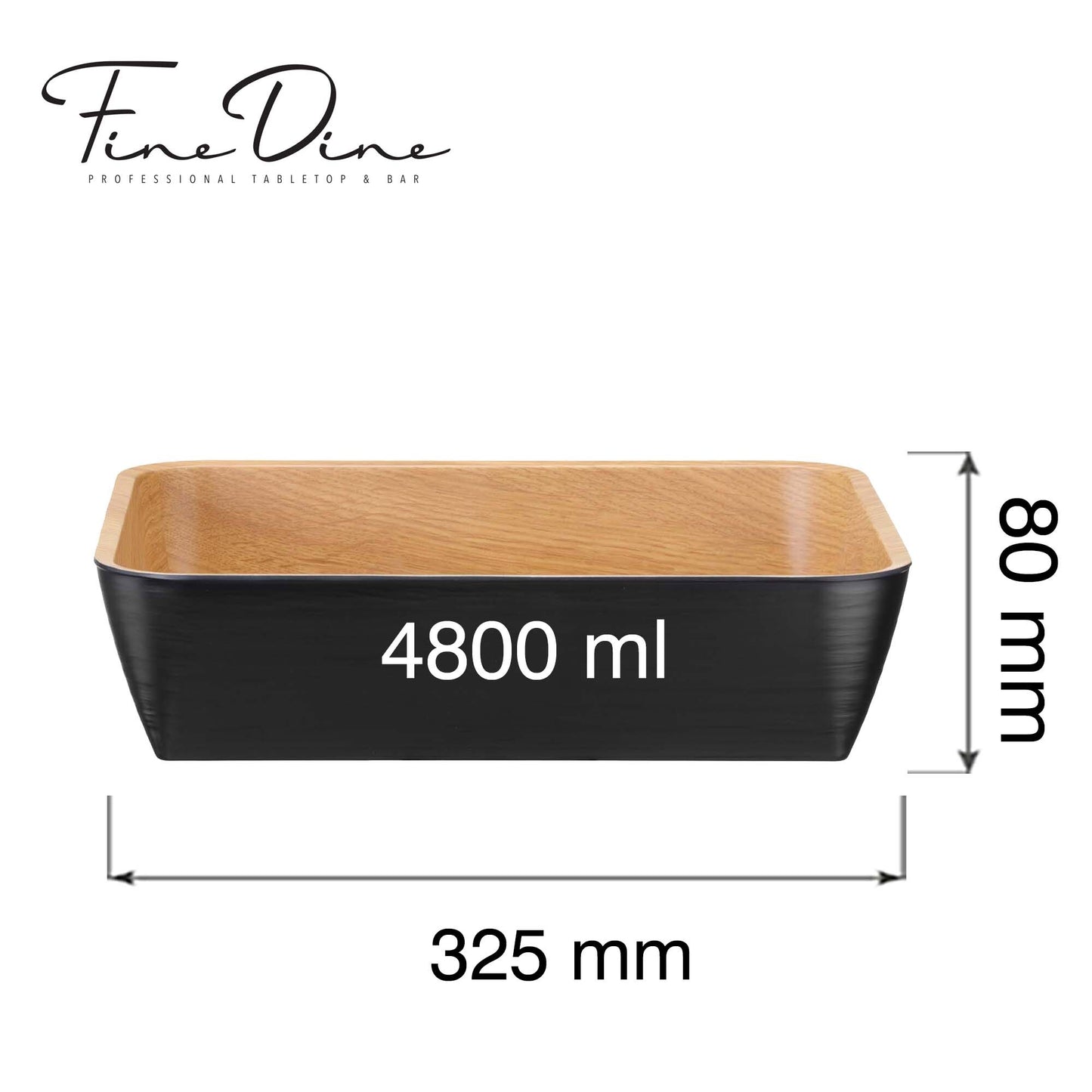 Panama Black buffet bowl, GN 1/2, 325x265x(h)80mm