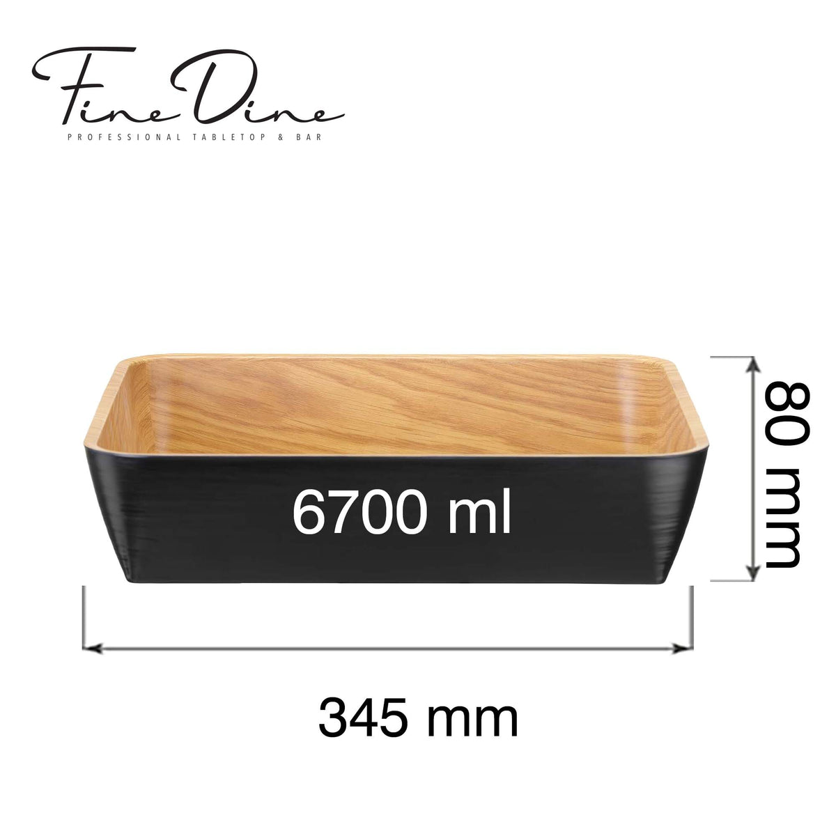 Panama Black buffet bowl, GN 2/3, 354x325x(h)80mm