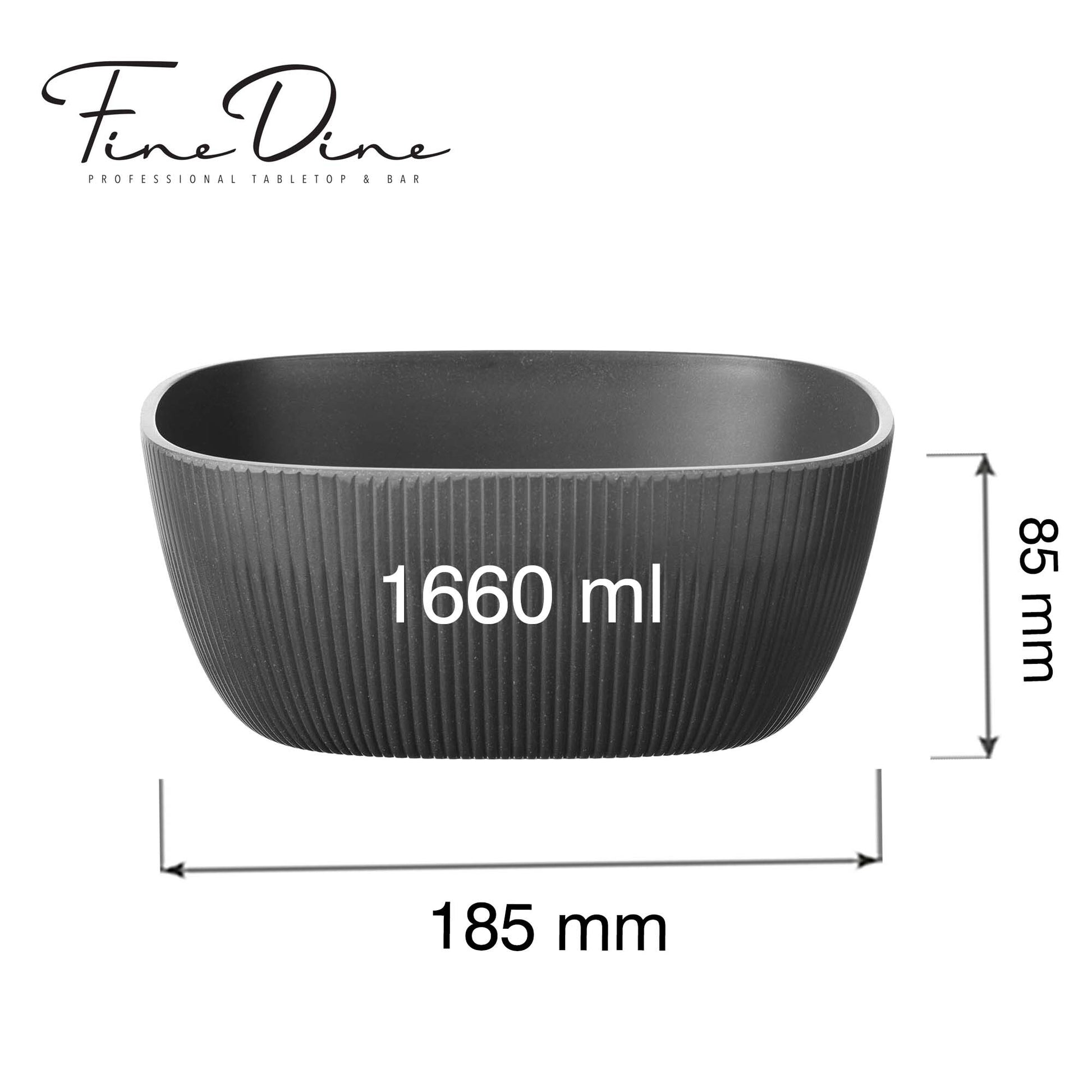Belize square buffet bowl, 185x185x(h)85mm