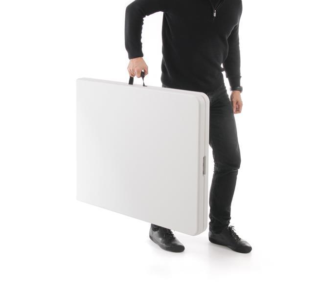 Folded rectangular catering table