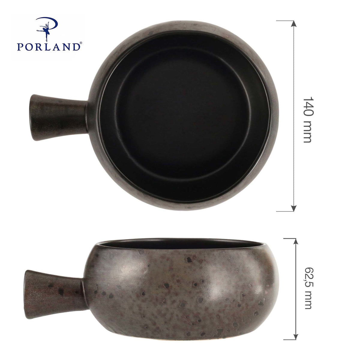 Ironstone Handled Bowl 140mm