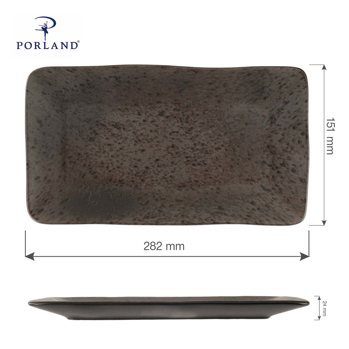 Ironstone Rectangular Plate 280mm