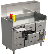 Vitrum hot dog station HDCT12.3C.3.MD with pull-out cutting board and neutral drawers