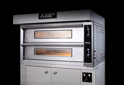 Moretti Forni iDeck double-deck electric pizza oven, angled view