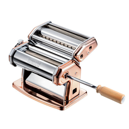 Imperia iPasta Rame copper-tone Ruvida manual pasta machine, front view
