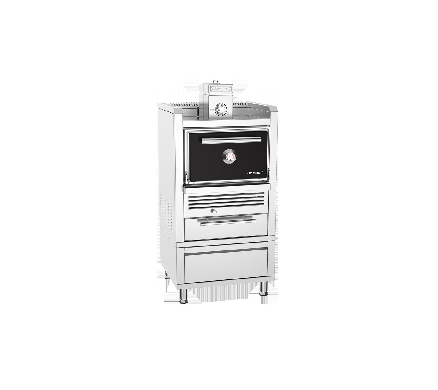 Josper CASA Torre Charcoal Oven, With integrated table and drawer — product render