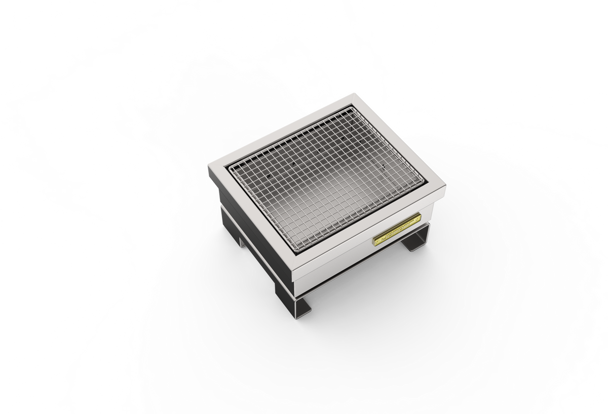Josper HGJ-PRO S hibachi grill seen from above, showing the grill mesh