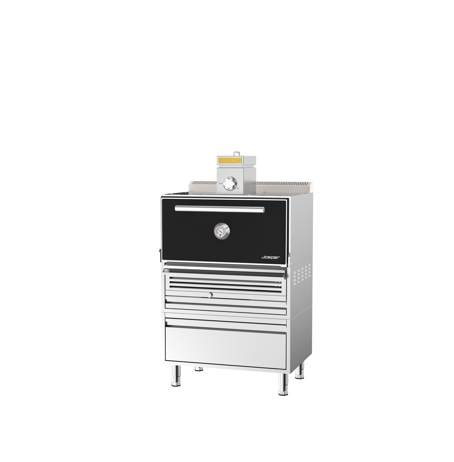 Josper HJX-PRO-TD M120 charcoal oven on a table base with drawer