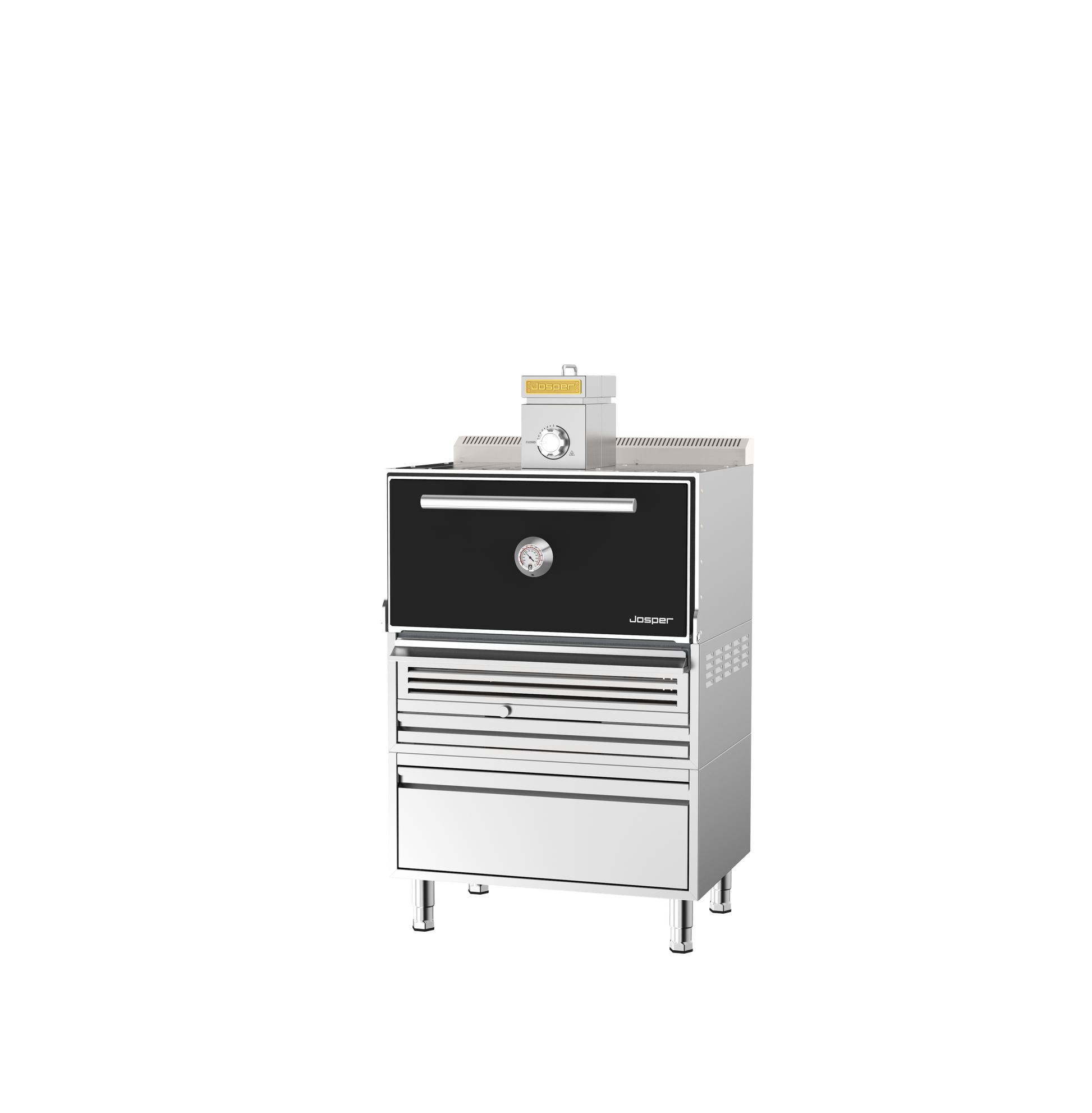 Josper HJX-PRO-TD M120 charcoal oven on a table base with drawer