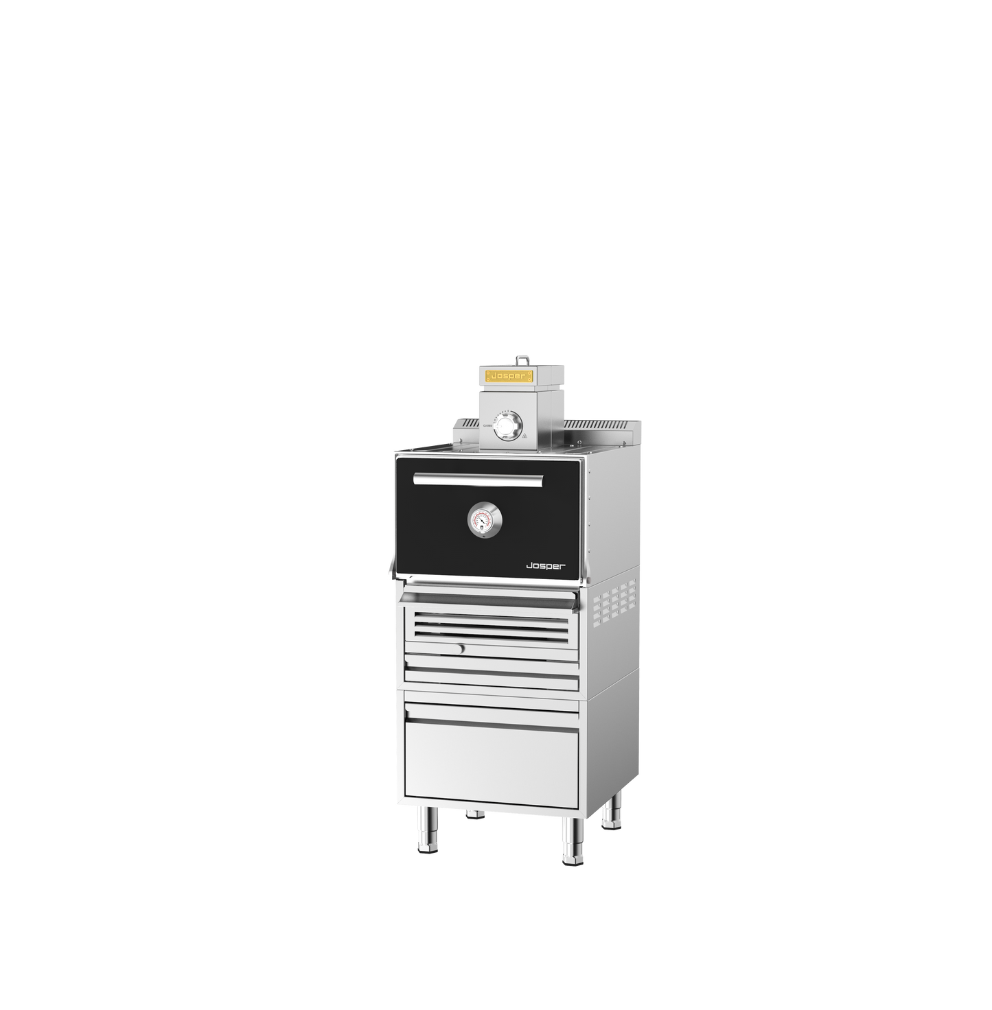Josper HJX-PRO-TD S80 charcoal oven on a table base with drawer