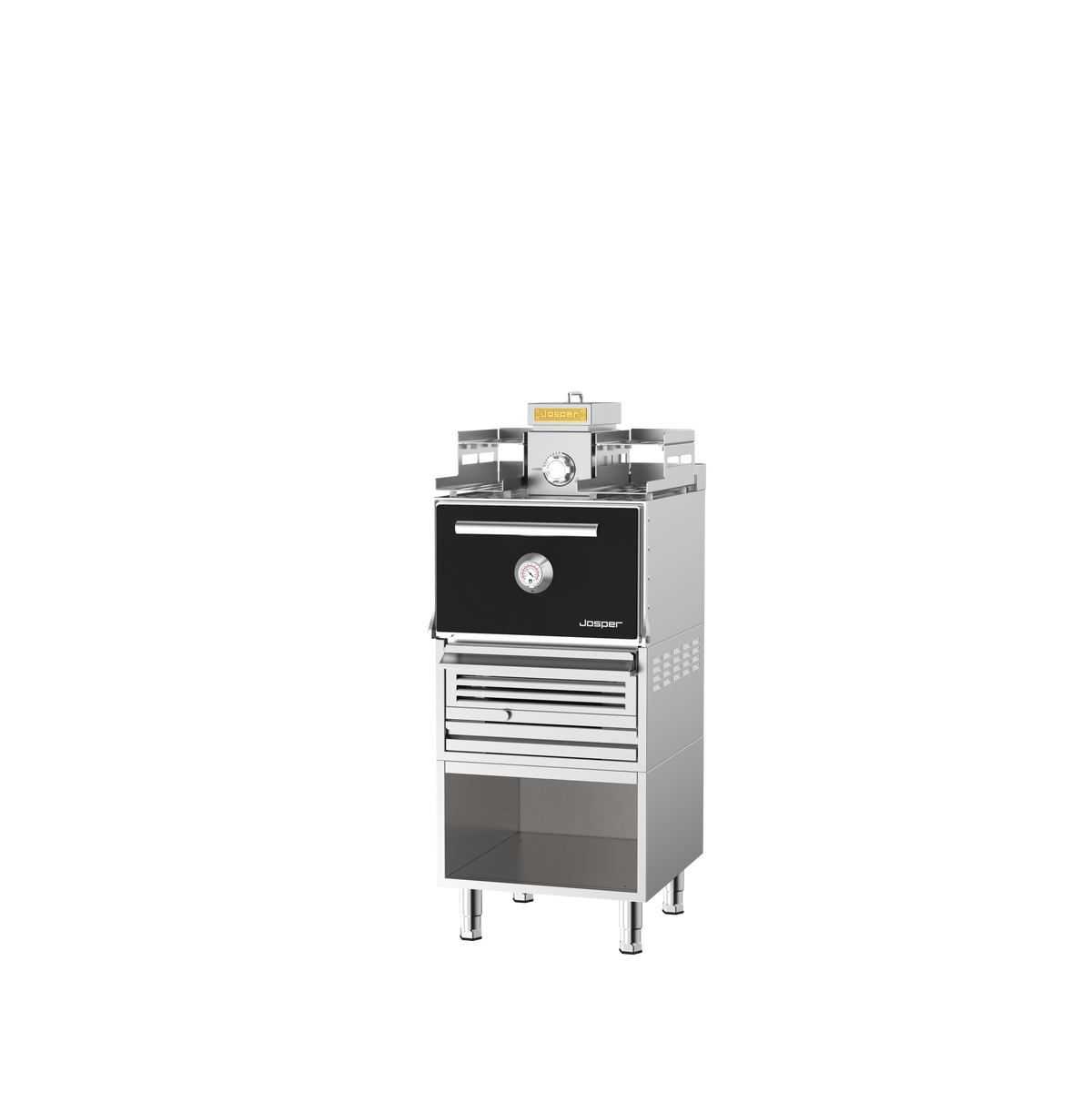 Josper HJX-PRO-WT S80 charcoal oven with warming unit and table