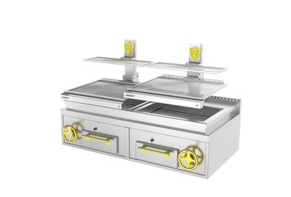 Josper PVJ-1-1-CT 76 countertop open charcoal grill, 80 diners, alternate view