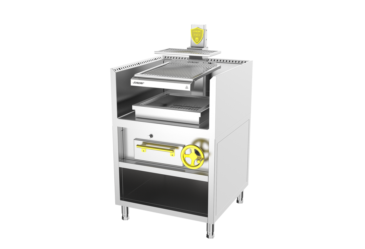 Josper PVJ-1-1-MB 50 monoblock open charcoal grill, 60 diners, alternate view