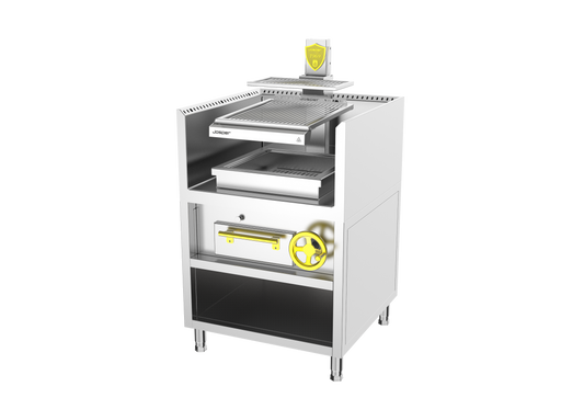 Josper PVJ-1-1-MB 50 monoblock open charcoal grill, 60 diners, alternate view
