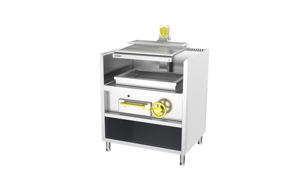 Josper PVJ-1-1-MB 76 monoblock open charcoal grill, 80 diners, alternate view