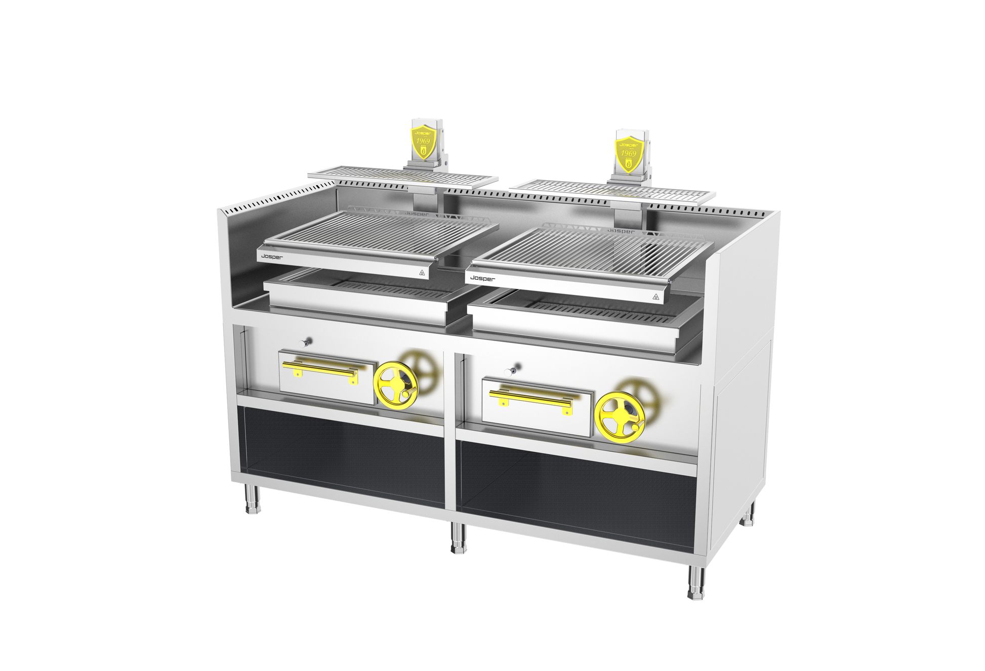 Josper PVJ-1-1-MB 76 monoblock open charcoal grill, 80 diners, alternate view