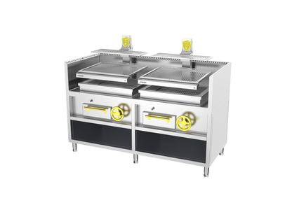 Josper PVJ-1-1-MB 76 monoblock open charcoal grill, 80 diners, alternate view