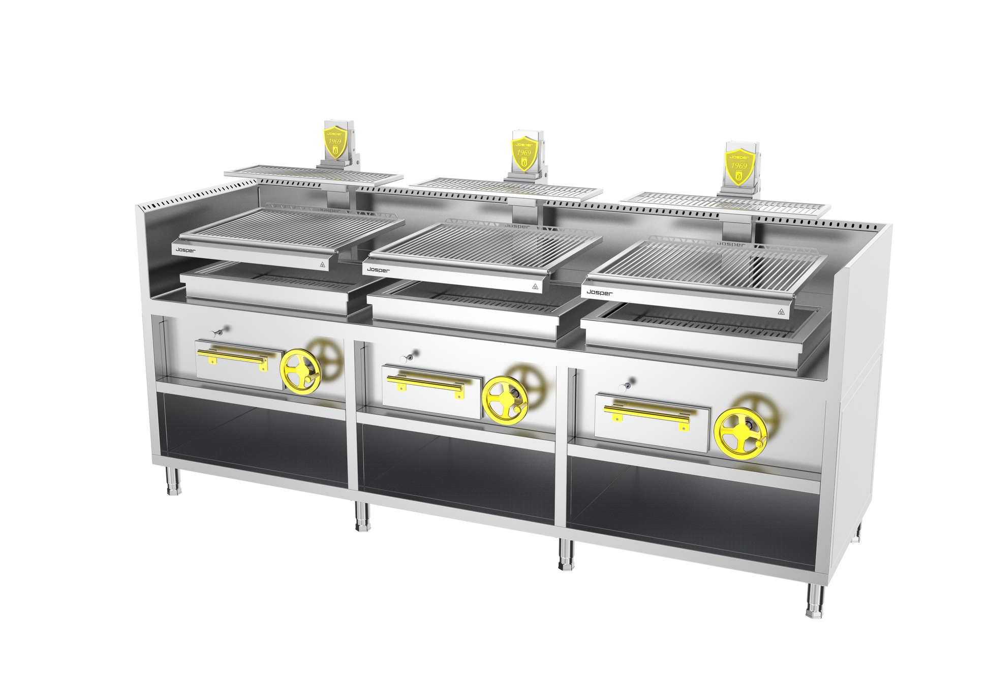 Josper PVJ-1-1-MB 76 monoblock open charcoal grill, 80 diners, alternate view