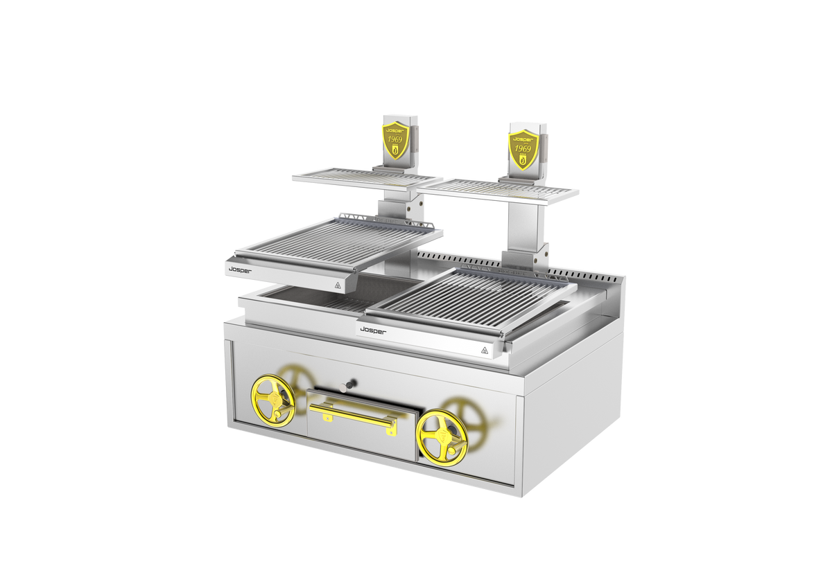 Josper PVJ-2-1-CT 50 countertop open charcoal grill, 120 diners, alternate view