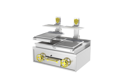 Josper PVJ-2-1-CT 50 countertop open charcoal grill, 120 diners, alternate view