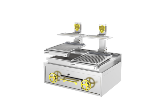 Josper PVJ-2-1-CT 50 countertop open charcoal grill, 120 diners, alternate view