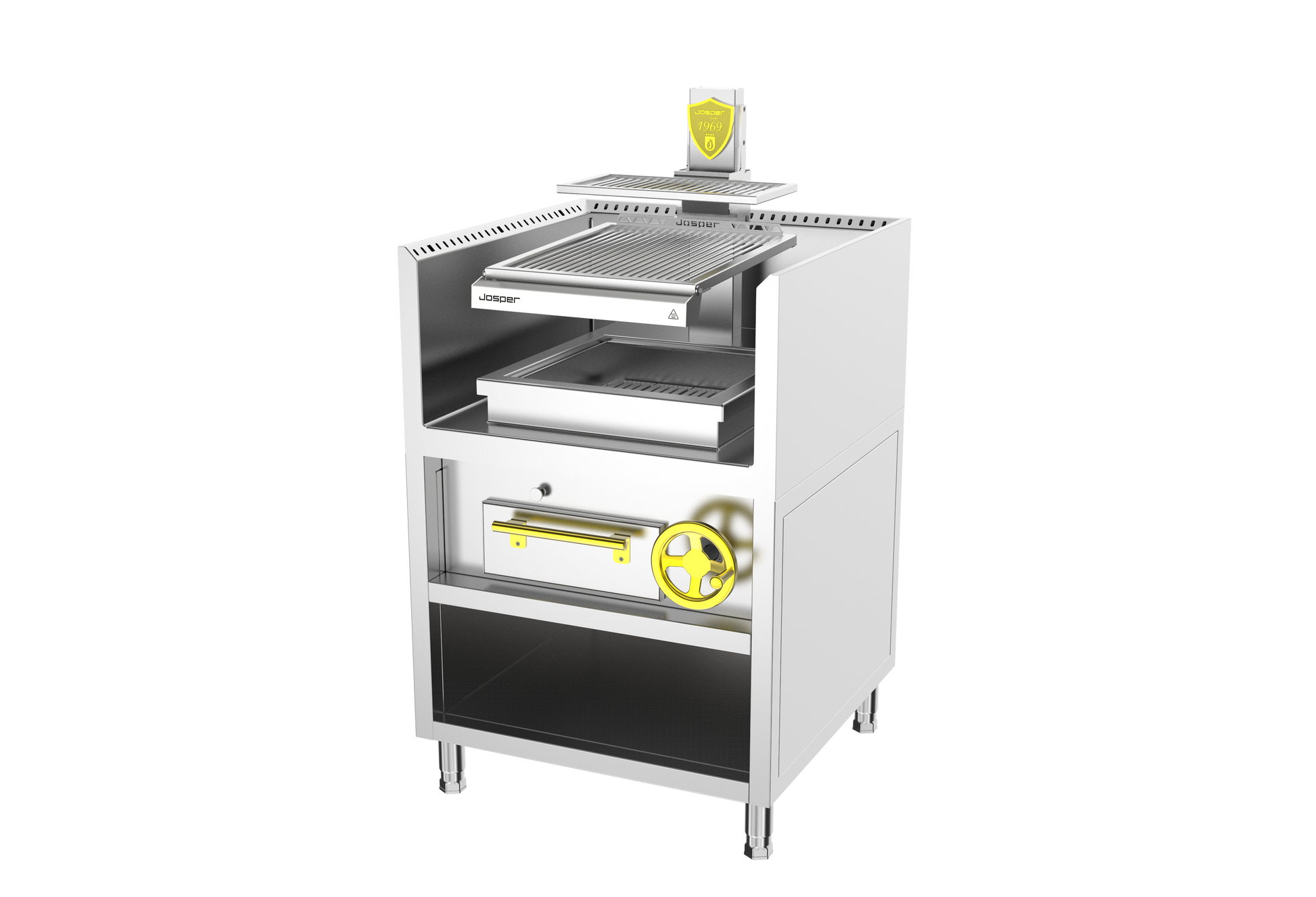 Josper PVJ-2-1-MB 50 monoblock open charcoal grill, 120 diners, alternate view