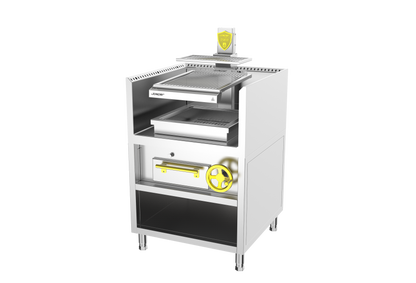 Josper PVJ-2-1-MB 50 monoblock open charcoal grill, 120 diners, alternate view