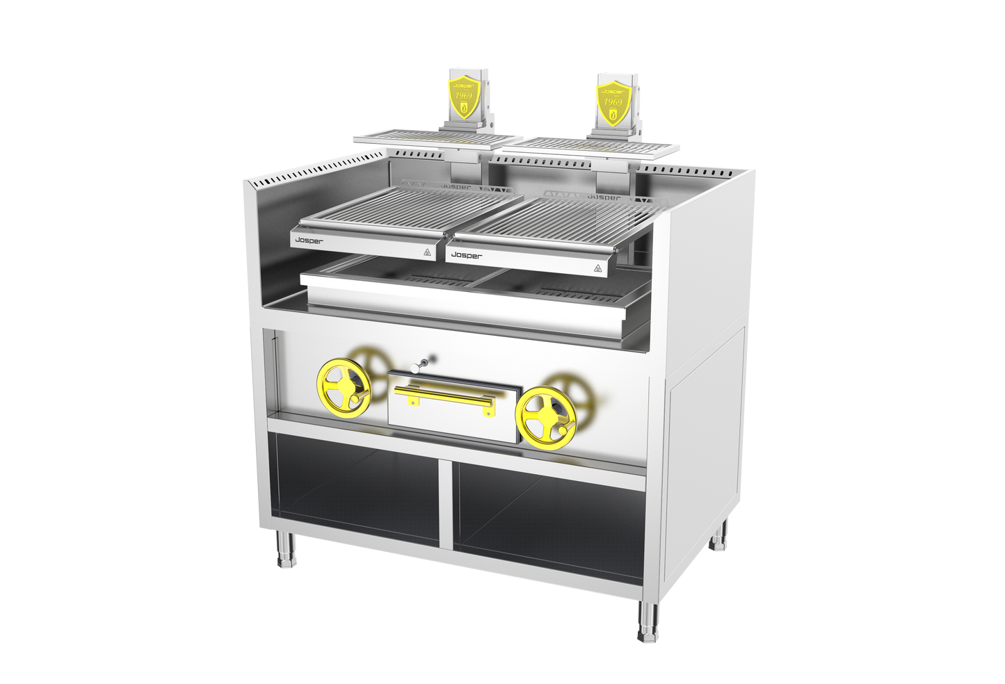 Josper PVJ-2-1-MB 50 monoblock open charcoal grill, 120 diners, alternate view