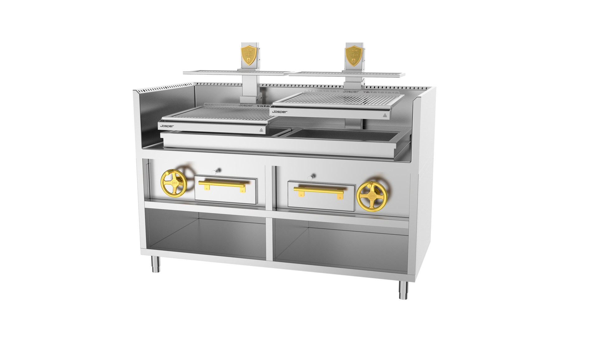 Josper PVJ-3-3-MB 76 monoblock open charcoal grill, 240 diners, alternate view