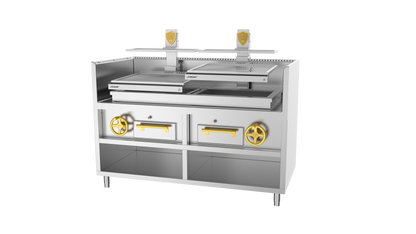 Josper PVJ-3-3-MB 76 monoblock open charcoal grill, 240 diners, alternate view