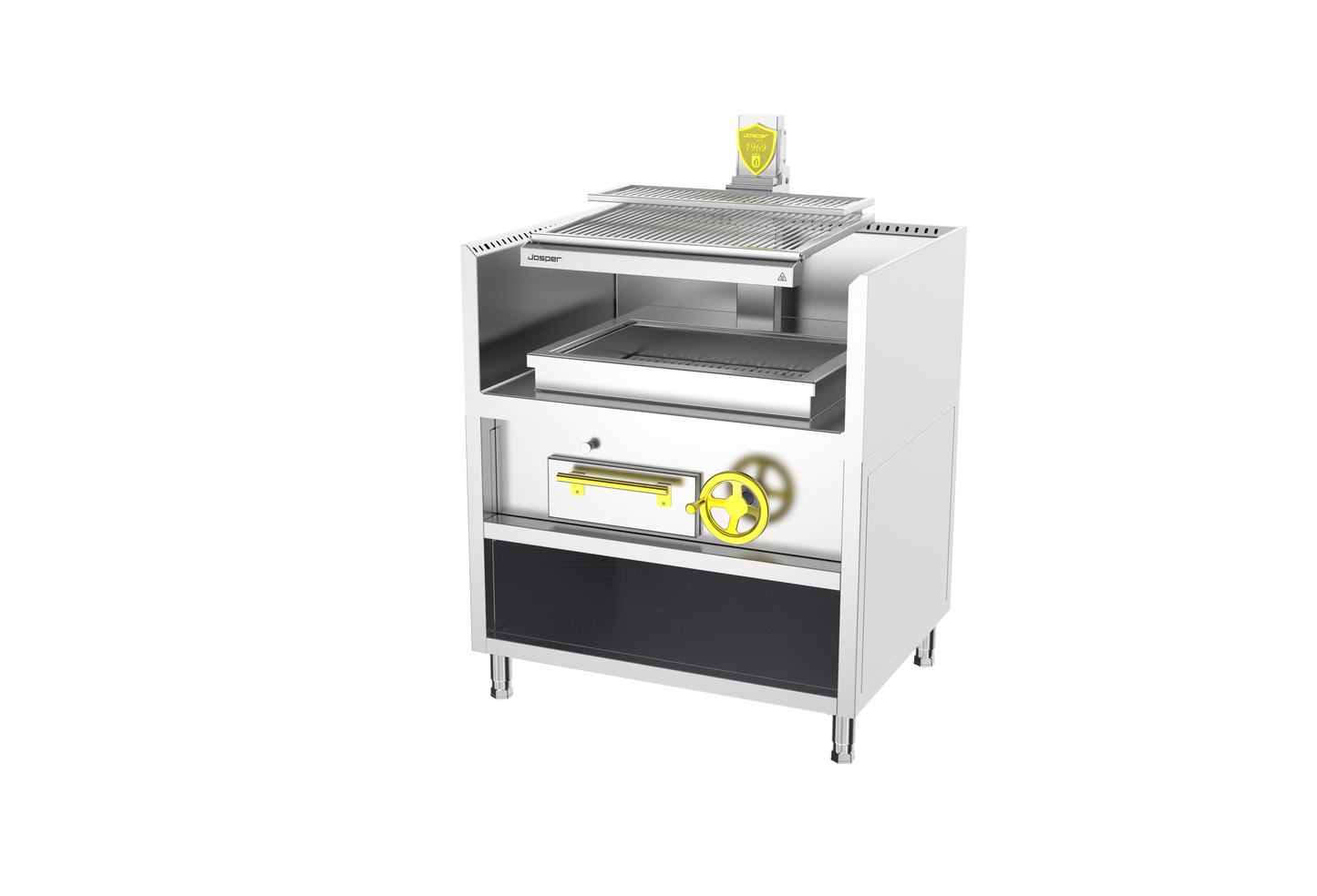 Josper PVJ-3-3-MB 76 monoblock open charcoal grill, 240 diners, alternate view