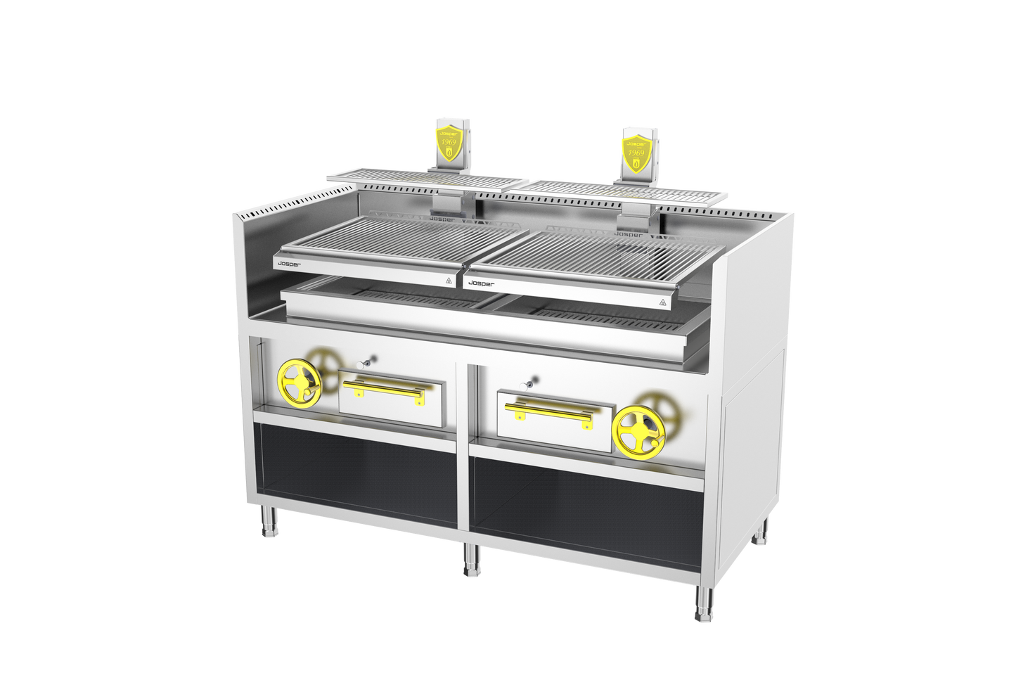Josper PVJ-3-3-MB 76 monoblock open charcoal grill, 240 diners, alternate view