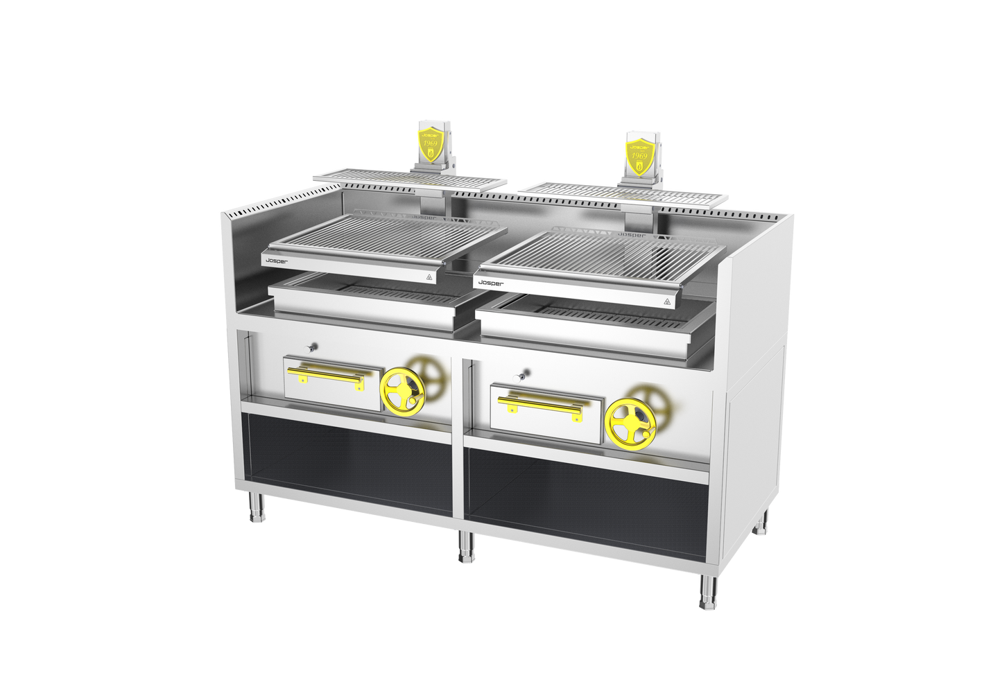 Josper PVJ-3-3-MB 76 monoblock open charcoal grill, 240 diners, alternate view