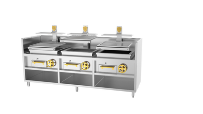 Josper PVJ-3-3-MB 76 monoblock open charcoal grill, 240 diners, alternate view