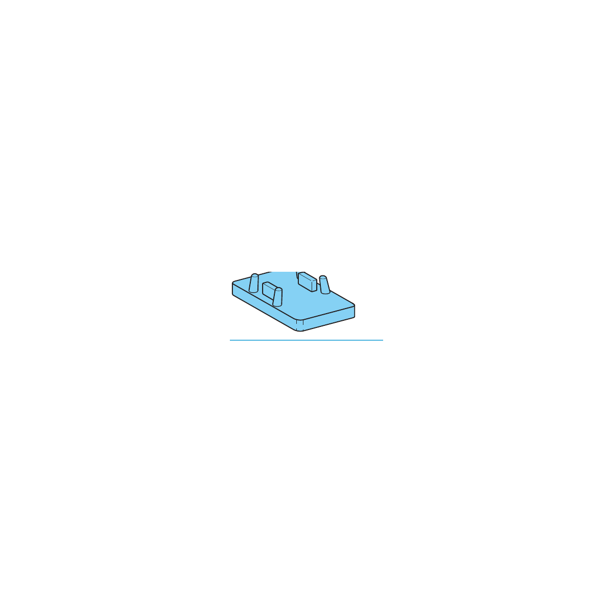Nylon floor foot fitted to the base of each upright — included in the bay