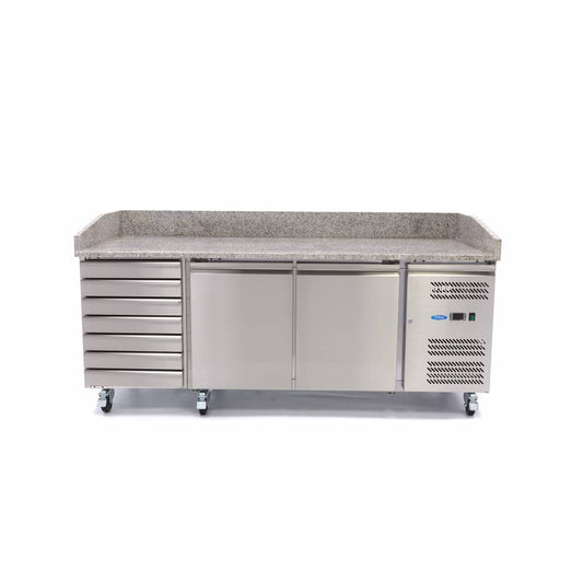 Maxima Pizza Prep Fridge, 2 Doors, 7 Dough Drawers, additional view