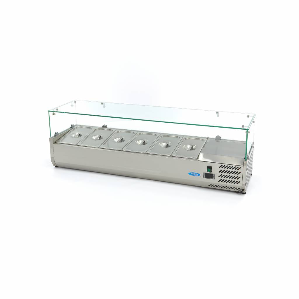Maxima Countertop Prep Fridge, 1400 mm, 6 x 1/3 GN, product photo