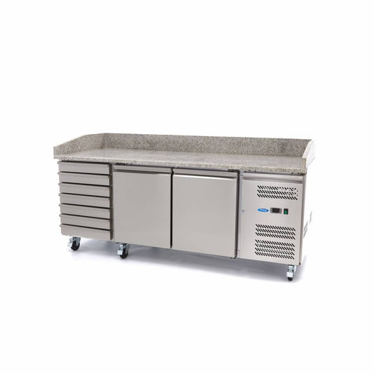Maxima Pizza Prep Fridge, 2 Doors, 7 Dough Drawers, product photo