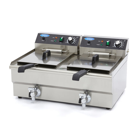 Maxima Double Deep Fryer, 2 x 16 L, Drain Tap, product photo