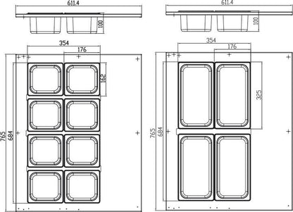 Maxima Tabletop Saladette, 67 L, 8 x 1/6 GN, additional view