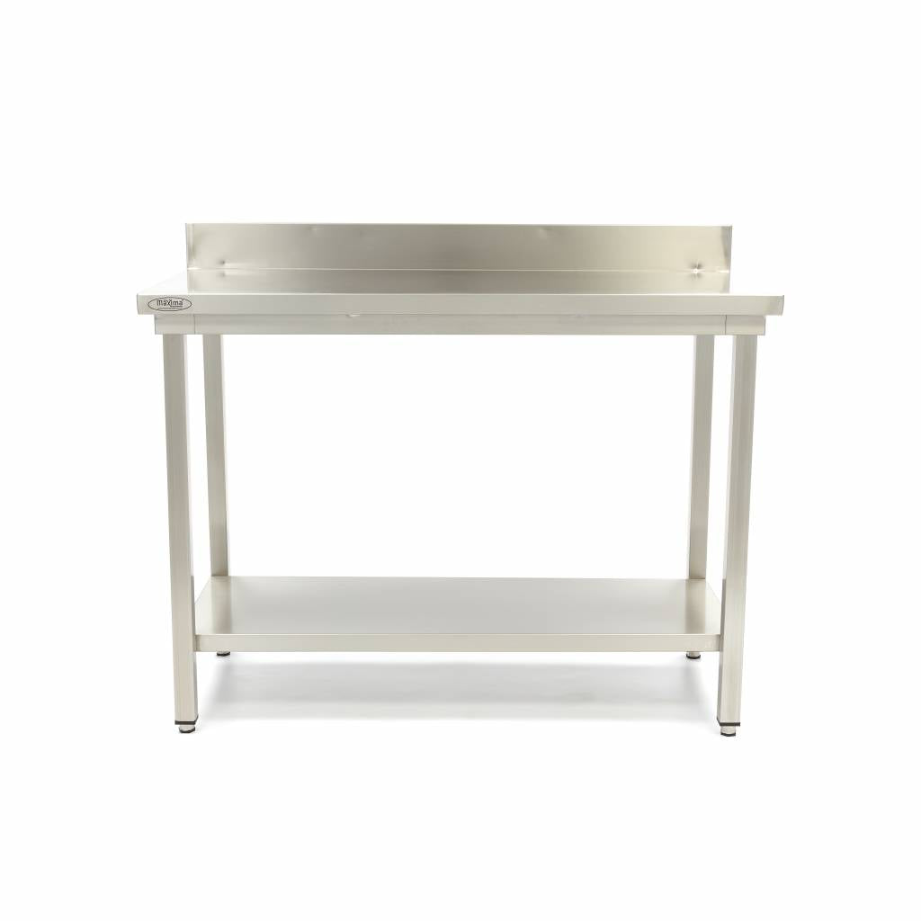 Maxima Stainless Steel Work Table, 600 x 700 mm, with Backsplash, product photo