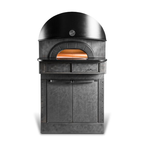 Moretti Forni Neapolis 6 electric pizza oven, front view on prover base
