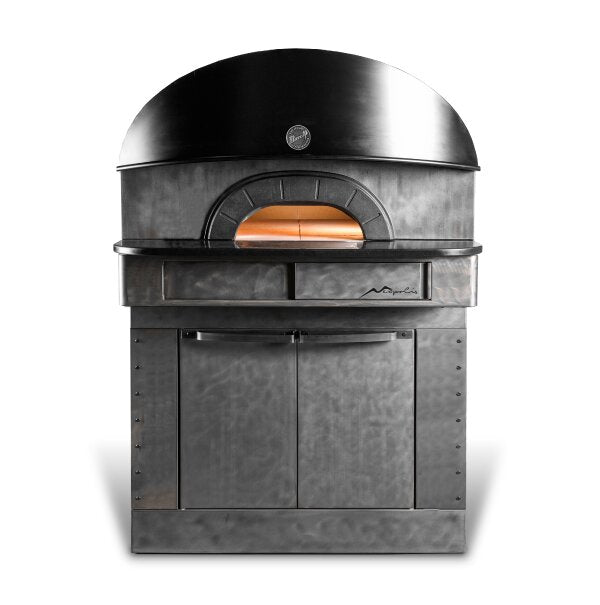 Moretti Forni Neapolis 9 electric pizza oven, front view on prover base