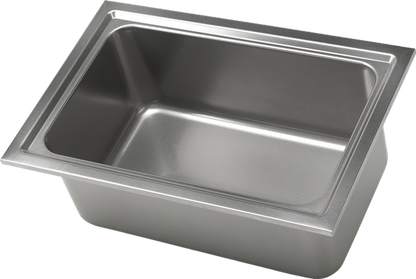 Bravo Inox deep-drawn stainless steel bain-marie well, weld-in flange