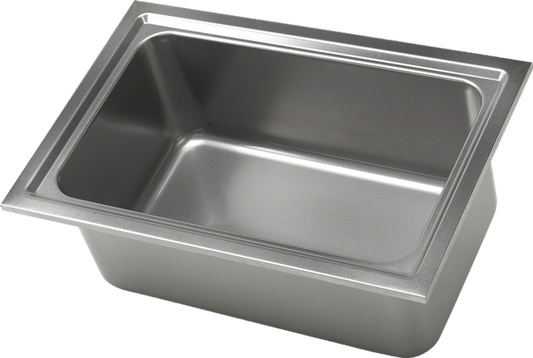 Bravo Inox deep-drawn stainless steel bain-marie well, weld-in flange