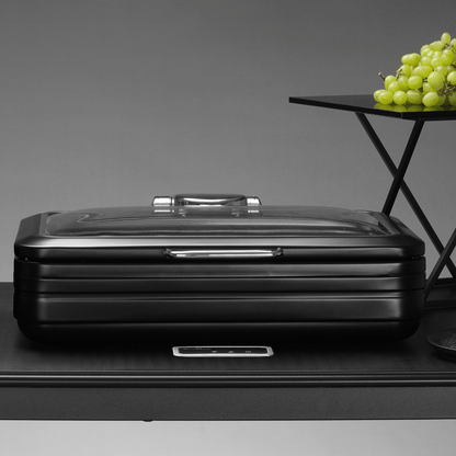 De Luxe induction chafing dish with glass lid