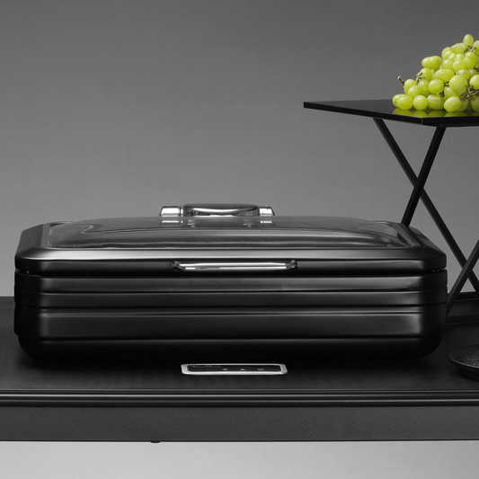 De Luxe induction chafing dish with glass lid