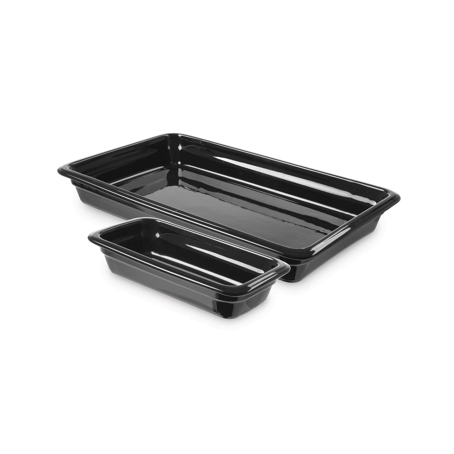 Porcelain GN 2/3 container, black, 350x325x(h)60mm