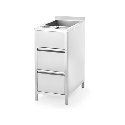 Boston utility station with ice well for washing and storage Oxygen, 400x650x(h)900mm